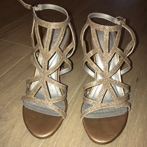 Kenneth Cole Reaction Gold Rhinestone Prom Heels